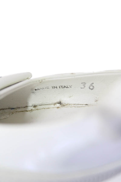 Prada Women's Pointed Toe Kitten Heel Slingback Sandals White Size 36