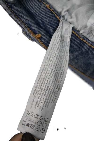 Zara Women Slim Mid Rise Blue Cotton Blend Jeans Size 4