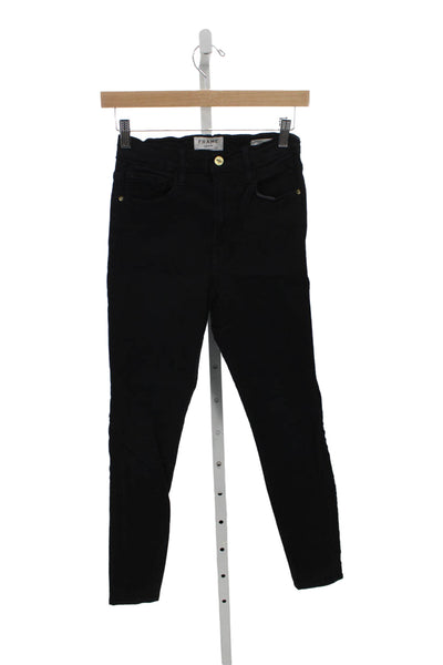 Frame Denim Womens Skinny Black High Rise Jeans Size 26