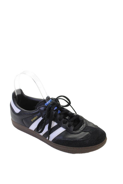 Adidas Womens Leather Low Top Samba Sneakers Black Size 5