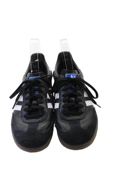 Adidas Womens Leather Low Top Samba Sneakers Black Size 5
