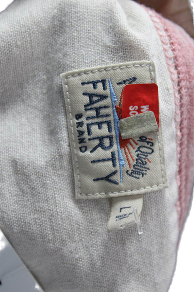 Faherty Mens Red Basic Henley Short Sleeve T-Shirt Size L