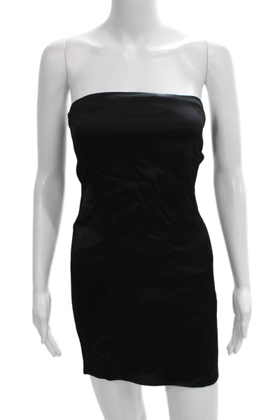 Zara Womens Black Bodycon Short Square Neck Sleeveless Polyester Dress Size S