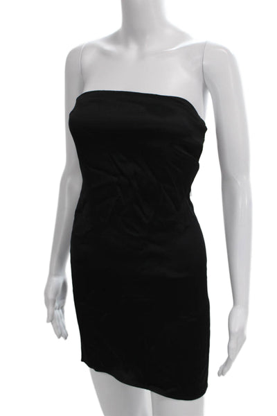 Zara Womens Black Bodycon Short Square Neck Sleeveless Polyester Dress Size S