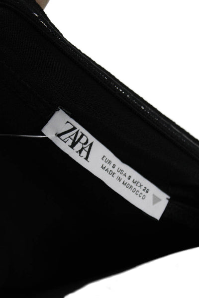 Zara Womens Black Bodycon Short Square Neck Sleeveless Polyester Dress Size S