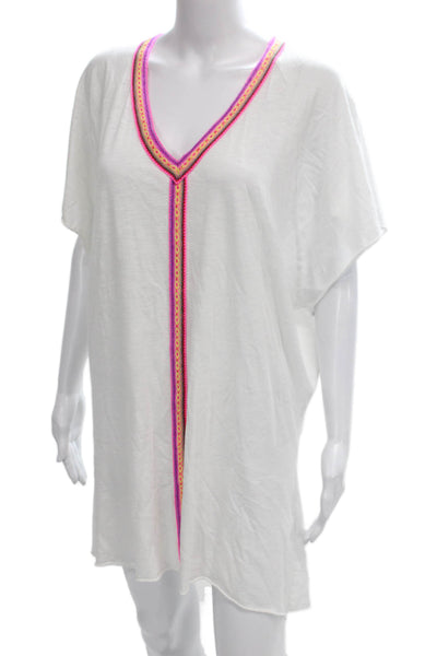 Pitusa Women Tunic Cover Up White 75% Pima Cotton 25% Modal Size One Size