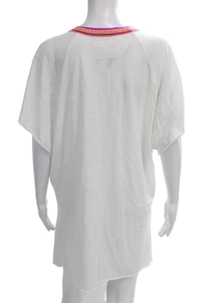Pitusa Women Tunic Cover Up White 75% Pima Cotton 25% Modal Size One Size