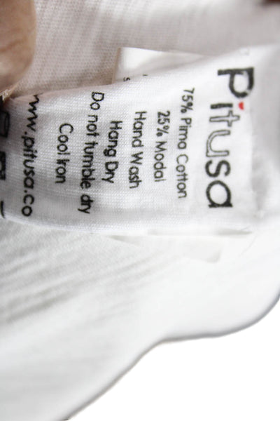 Pitusa Women Tunic Cover Up White 75% Pima Cotton 25% Modal Size One Size
