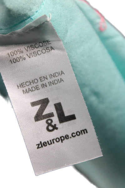 Z & L Women Tunic Cover Up Geometric Blue 100% Viscose Size One Size