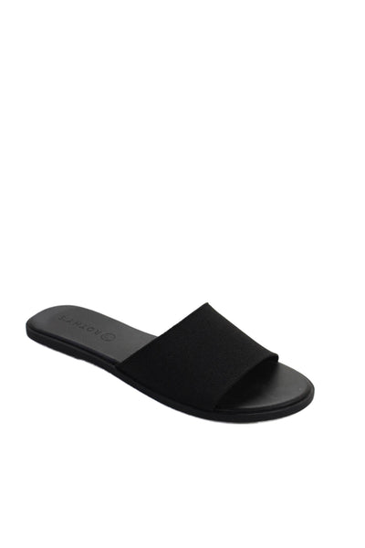 Rothys Women's Open Flat Slide Sandals Black Size 8