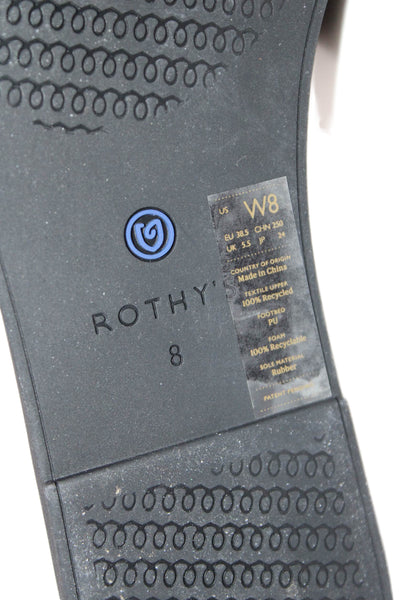 Rothys Women's Open Flat Slide Sandals Black Size 8