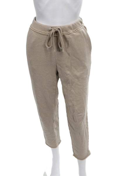 Eileen Fisher Women Organic Cotton Drawstring Sweatpants Beige Size XS
