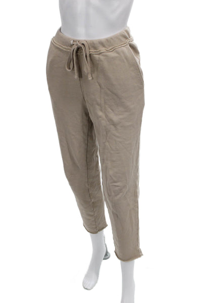 Eileen Fisher Women Organic Cotton Drawstring Sweatpants Beige Size XS