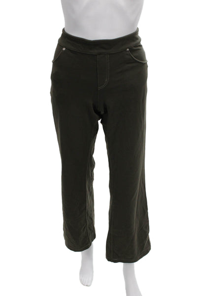Athleta Women Nylon Pull On Pants Green 28in Inseam Solid Size S