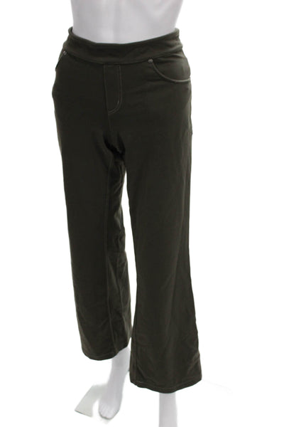 Athleta Women Nylon Pull On Pants Green 28in Inseam Solid Size S