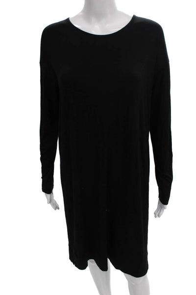 Eileen Fisher Women Shift Dress Black Long Sleeve Petite Size S