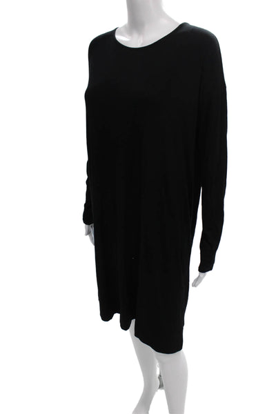 Eileen Fisher Women Shift Dress Black Long Sleeve Petite Size S