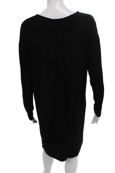 Eileen Fisher Women Shift Dress Black Long Sleeve Petite Size S