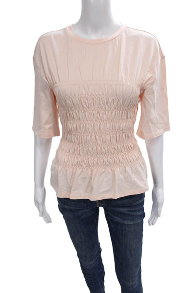 & Other Stories Womens Basic Pink Cotton Crew Neck Short Sleeve T-Shirt Size S