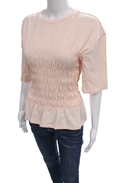 & Other Stories Womens Basic Pink Cotton Crew Neck Short Sleeve T-Shirt Size S