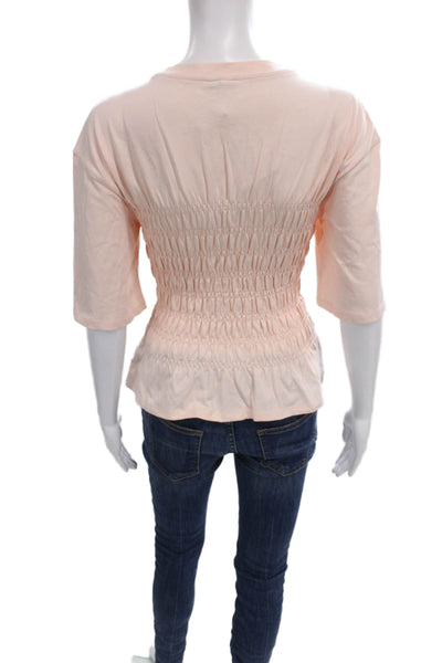 & Other Stories Womens Basic Pink Cotton Crew Neck Short Sleeve T-Shirt Size S