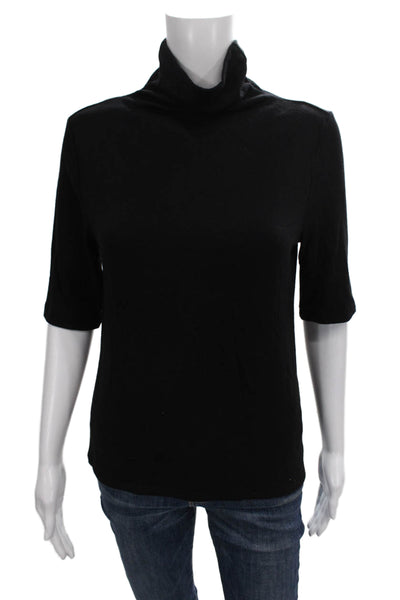 Banana Republic Womens Black Turtleneck Basic T-Shirt 3/4 Sleeve Size M