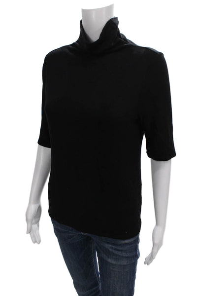 Banana Republic Womens Black Turtleneck Basic T-Shirt 3/4 Sleeve Size M