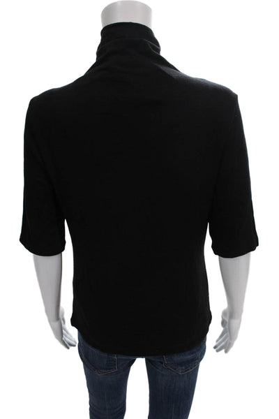 Banana Republic Womens Black Turtleneck Basic T-Shirt 3/4 Sleeve Size M