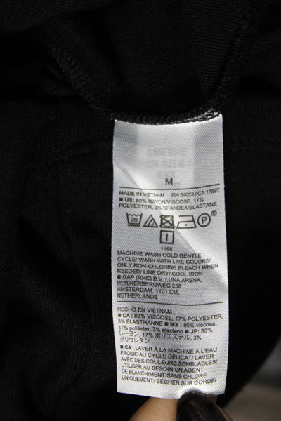 Banana Republic Womens Black Turtleneck Basic T-Shirt 3/4 Sleeve Size M