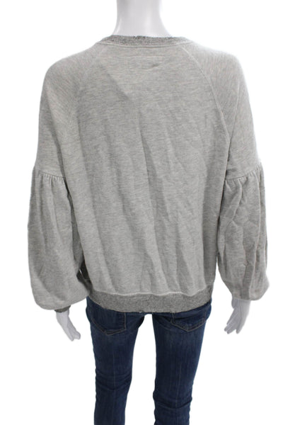 The Great Womens Gray Cotton Crew Neck Pullover Sweatshirt Long Sleeve Size 1