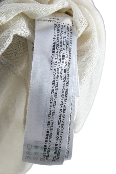 MNG Womens Ivory Viscose Cardigan Long Sleeve Round Neck Size M