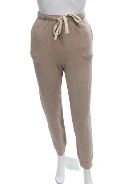Monrow Women Jogger Pants Beige Cotton Drawstring Size M