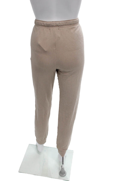Monrow Women Jogger Pants Beige Cotton Drawstring Size M