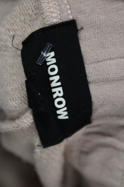 Monrow Women Jogger Pants Beige Cotton Drawstring Size M