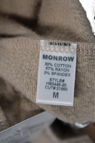Monrow Women Jogger Pants Beige Cotton Drawstring Size M