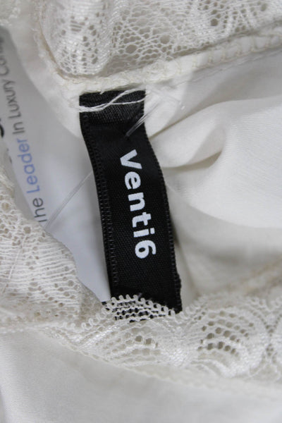 Designer Womens V Neck Tank Top White Viscose Size S
