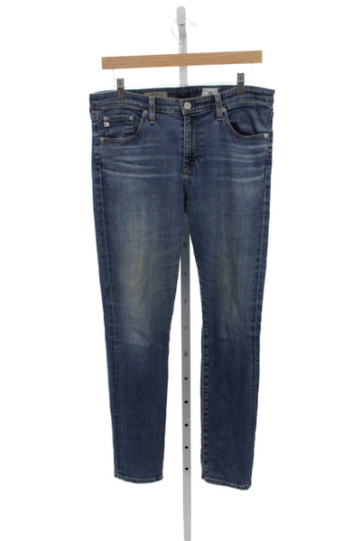 AG Women Skinny Jeans Blue Mid Rise Cotton Button Size 30