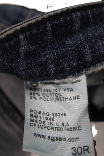 AG Women Skinny Jeans Blue Mid Rise Cotton Button Size 30