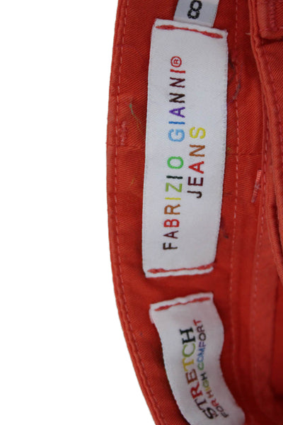 Fabrizio Gianni Jeans Womens Straight Orange Cotton Jeans Size 8