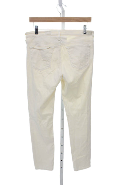 AG Men's Tapered Jeans Ivory Cotton Mid Rise 28 Inseam Button Fly Size 30