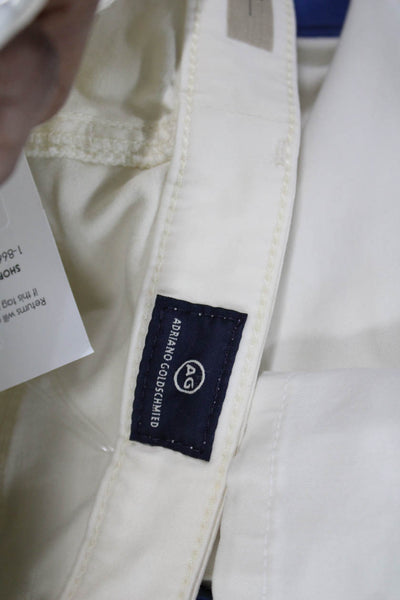 AG Men's Tapered Jeans Ivory Cotton Mid Rise 28 Inseam Button Fly Size 30
