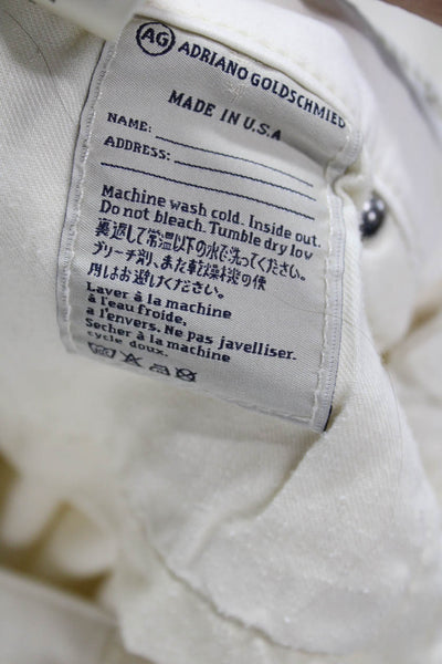 AG Men's Tapered Jeans Ivory Cotton Mid Rise 28 Inseam Button Fly Size 30