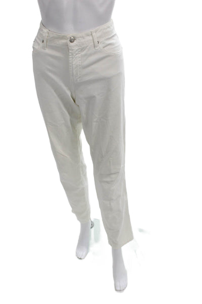 Fabrizio Gianni Women White Straight Jeans Cotton Size 8