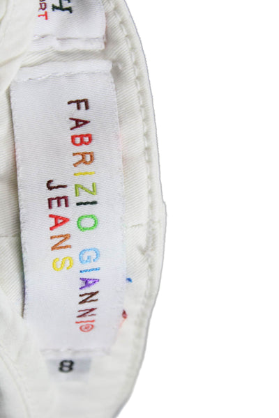 Fabrizio Gianni Women White Straight Jeans Cotton Size 8