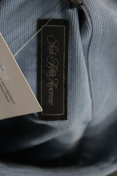 Saks Fifth Avenue Men's Long Sleeves Button Down Shirt Blue S