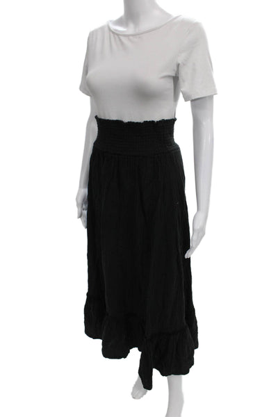 Quince Women Maxi Skirt Black Organic Cotton Solid Fall Size XS