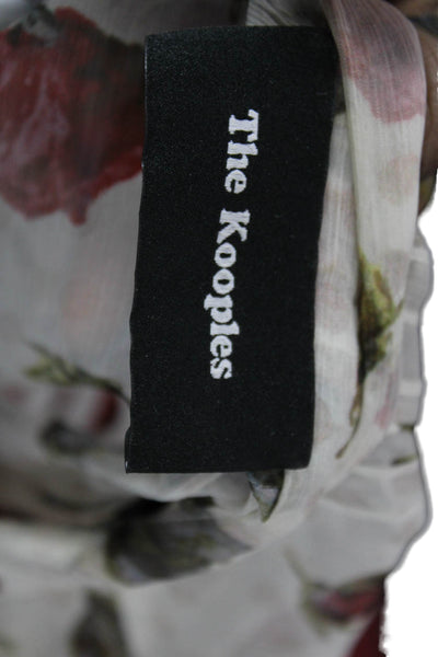 The Kooples Womens Silk Floral Collared Long Sleeve Button Blouse Size S