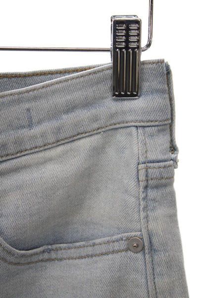 Madewell Womens Mid-Rise Straight Jeans Blue Button 26in Inseam Size 25
