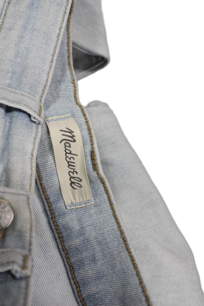Madewell Womens Mid-Rise Straight Jeans Blue Button 26in Inseam Size 25