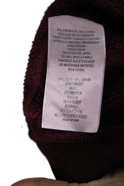 FREE CITY Womens Full Zip Hoodie Red Promodal Long Sleeve Solid Size 1